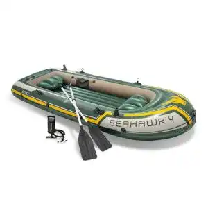 Intex Seahawk 4 Schlauchboot Set – 351 x 145 x 48 cm – 4 Sitze – Grün