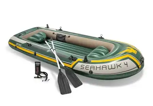 Intex Seahawk 4 Schlauchboot Set – 351 x 145 x 48 cm – 4 Sitze – Grün