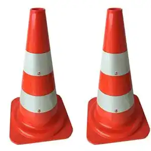 Verkehrsleitkegel im 2er-Set – 50 cm Pylonen für Sicherheit im Straßenverkehr