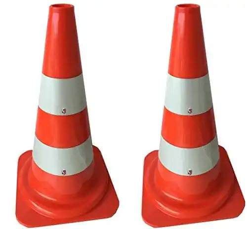 Verkehrsleitkegel im 2er-Set – 50 cm Pylonen für Sicherheit im Straßenverkehr