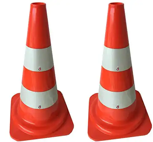 Verkehrsleitkegel im 2er-Set – 50 cm Pylonen für Sicherheit im Straßenverkehr