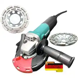 Betonschleifer Set mit Makita Winkelschleifer und Absaughaube