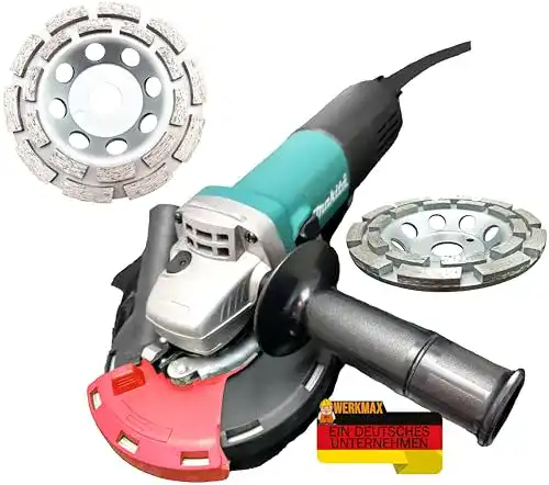 Betonschleifer Set mit Makita Winkelschleifer und Absaughaube