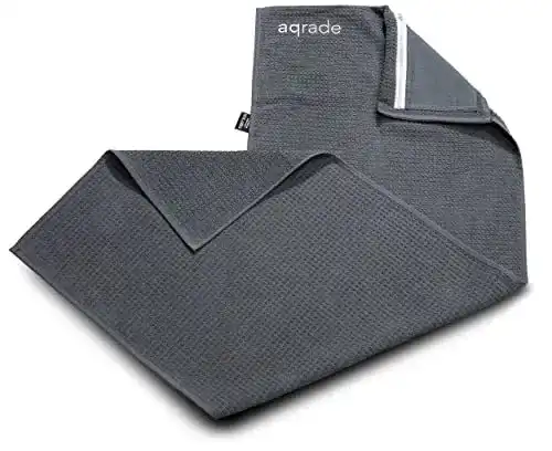 Sporthandtuch aqrade Fitness Handtuch mit Tasche und Fixierung