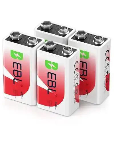 9V Akku EBL 600mAh Li-Ionen 6F22 wiederaufladbar