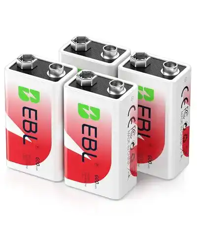 9V Akku EBL 600mAh Li-Ionen 6F22 wiederaufladbar