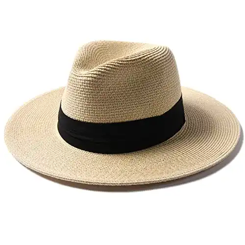Panama-Hut Furtalk Unisex mit breiter Krempe für Herren und Damen