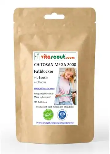 Chitosan MEGA + Calcium 365 Tabletten, hochdosiert und Magnesiumstearat-frei