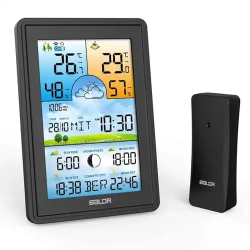 Baldr Wetterstation mit Außensensor und Farbdisplay