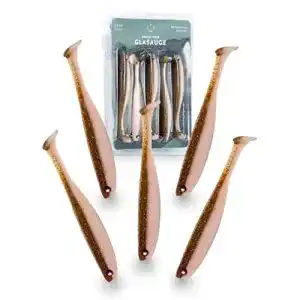 Gummifisch für Zander und Barsch mit Glasaugen im 5er-Set