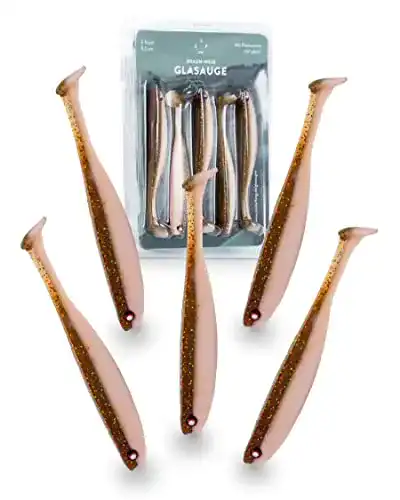 Gummifisch für Zander und Barsch mit Glasaugen im 5er-Set