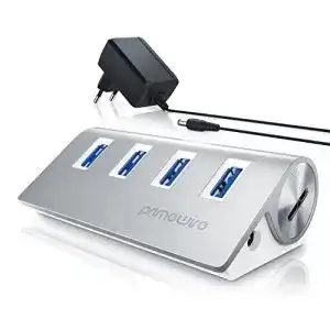 USB Hub mit Netzteil für PC, Notebook und Tablets