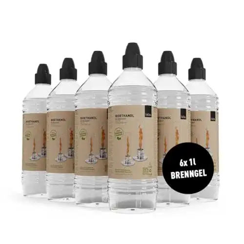 Bioethanol höfats Spin Brenngel rußfreie Ethanol Brennpaste 6x 1 Liter