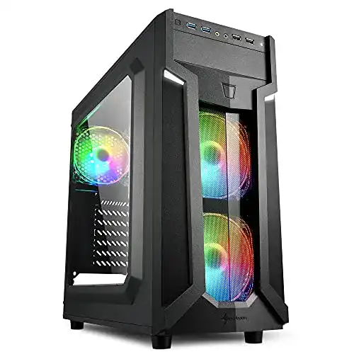Sharkoon PC-Gehäuse VG6-W RGB mit Acryl-Fenster und Lüftern
