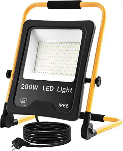 Baustrahler Uisebrt LED 200W Kaltweiß mit Standgestell