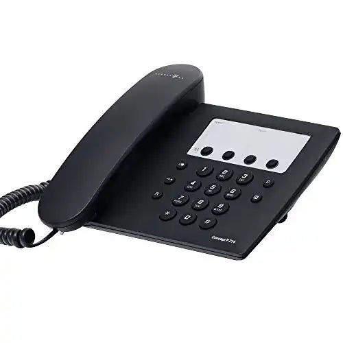 Schnurtelefon Deutsche Telekom Concept P214 in Schwarz mit Kurzwahl und Stummschaltung