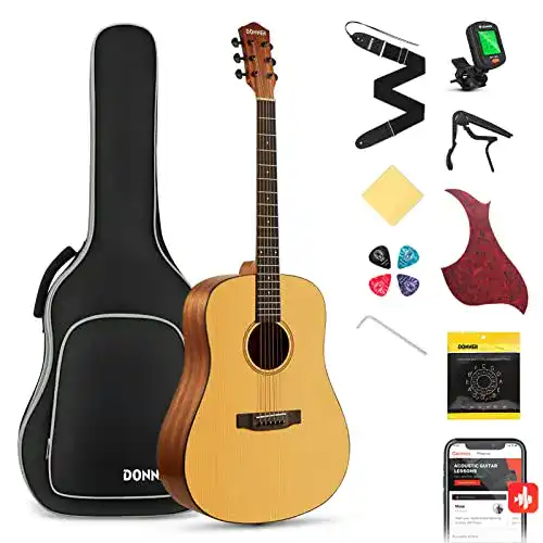 Gitarren Donner Akustikgitarre 4/4 für Anfänger und Erwachsene