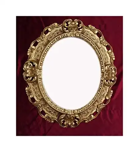 Barock Spiegel im ovalen Design für Wände in Gold