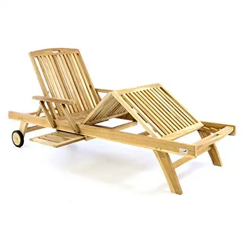 Verstellbare Gartenliege aus Holz Divero Teneriffa