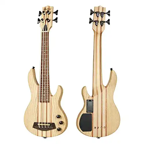 Bass-Ukulele Batking MiNi 4-saitige E-Bass mit natürlicher Farbe