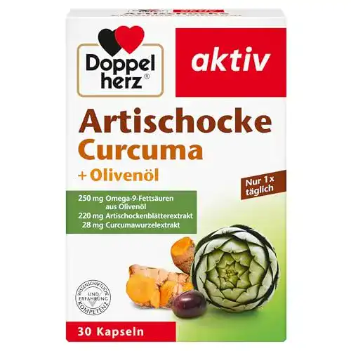 Artischocken-Kapseln mit Olivenöl und Curcuma von Doppelherz