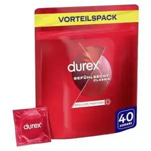 Durex Gefühlsecht Classic Kondome Dünne Kondome im 40er Pack