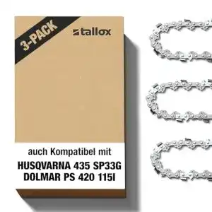 Tallox Sägekette 3 Stück .325 1,3 mm 64 TG 38 cm Schwert