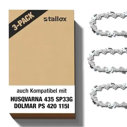 Tallox Sägekette 3 Stück .325 1,3 mm 64 TG 38 cm Schwert