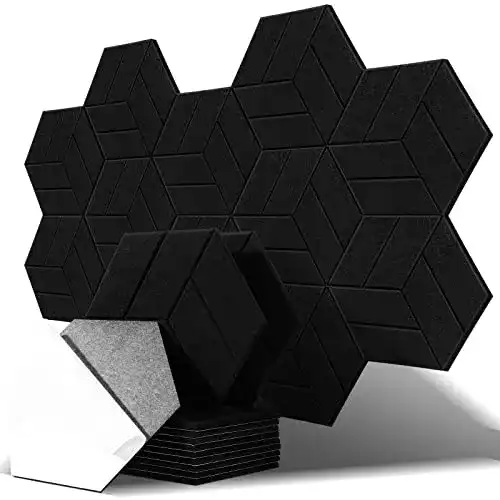 Akustikplatten Uoisaiko 12 Stück Hexagon selbstklebend für Schallabsorption