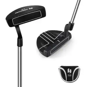 Costway Golf Putter 89 cm Mallet Edelstahl mit rutschfestem Griff