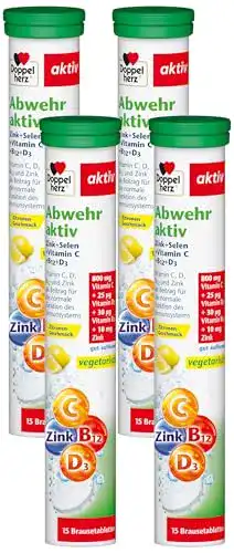Multivitamin-Brausetabletten Doppelherz Abwehr aktiv mit Zink und Selen