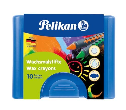 Wachsmalstifte Pelikan 723155 – 10 Farben in Schiebehülse