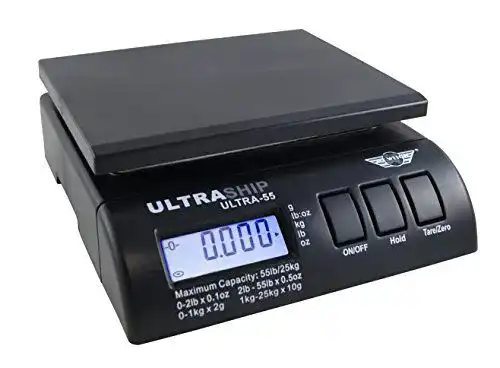 Paketwaage My Weigh Ultra-55 bis 25 kg mit Briefhalter