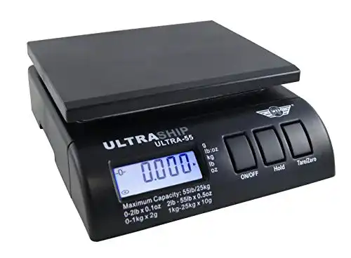 Paketwaage My Weigh Ultra-55 bis 25 kg mit Briefhalter