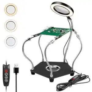 Löthelfer Lytool Dritte Hand zum Löten mit LED und Lupe