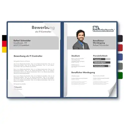 Bewerbungsmappen Stratag, 5 Stück, zweiteilig, BL-exclusivdruck