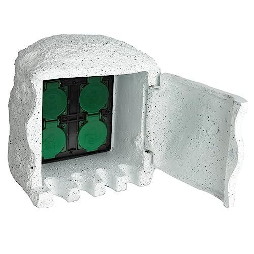 Gartensteckdose Vidaxl in Steinoptik mit 4 Steckdosen