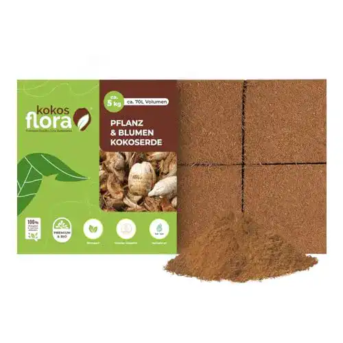 Kokosflora Kokoserde für Zimmerpflanzen und Outdoor 70L Maxiblock