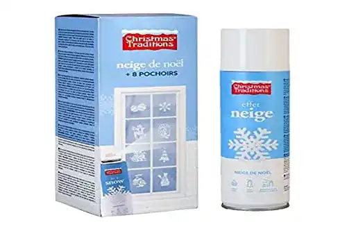 Schneespray Christmas Traditions Kunstschnee Set 150ml mit Schablonen