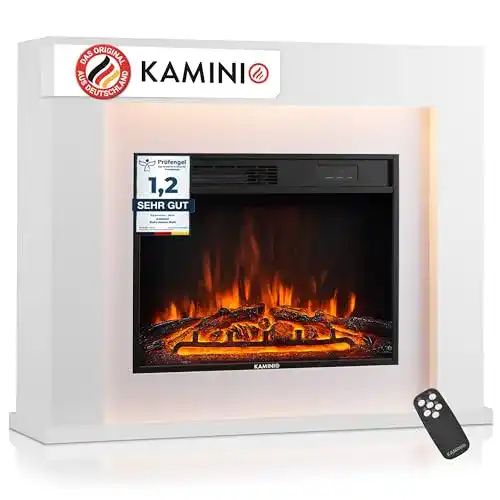 LED Kamin Kaminio Elektrokamin Matti – Elektrischer Standkamin mit Heizung