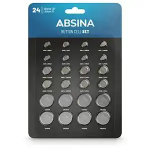 CR2032 ABSINA 24er Pack Alkaline und Lithium Knopfzellen