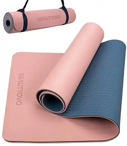 Gymnastikmatte von BEAUTYOVO – Rutschfeste Yogamatte mit Tragegurt