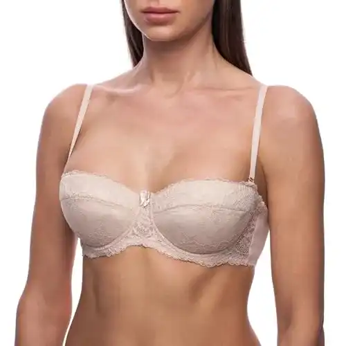 Push Up BH Frugue Trägerloser mit Spitze in Nude EU 80A
