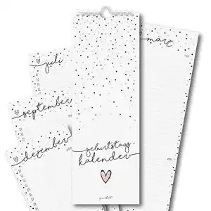 Geburtstagskalender Younikat mit Konfetti-Motiv und Spiralbindung 105 x 297 mm