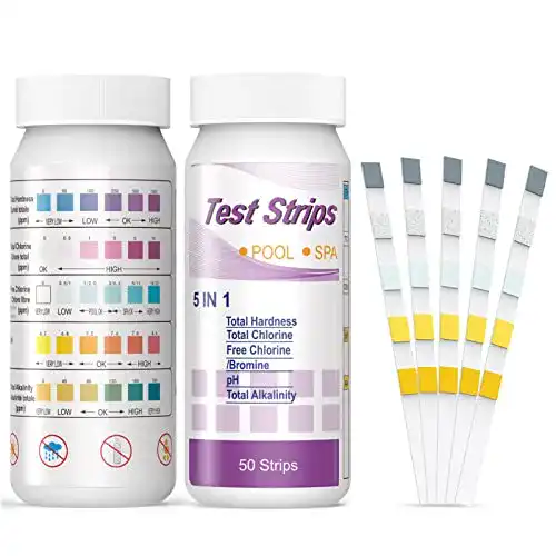 Pooltester Homtiky pH Teststreifen, 5 in 1 Wassertester für Pools