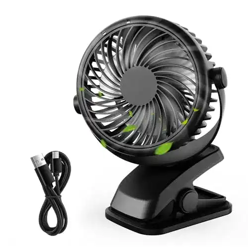 Akku Ventilator QHUI Tragbarer Mini Ventilator für Schreibtisch und Outdoor