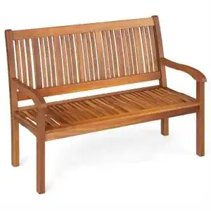 Gartenbank aus Holz von COSTWAY robuste Holzbank für den Garten