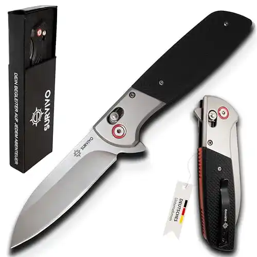 Titan Survivo SK1 Klappmesser aus D2-Stahl mit Titan-Beschichtung