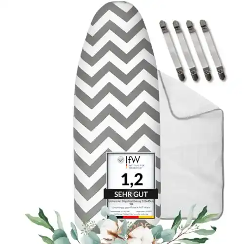 Bügelbrettbezug Riijk 120×40 cm aus Baumwolle mit Bügelauflage Set