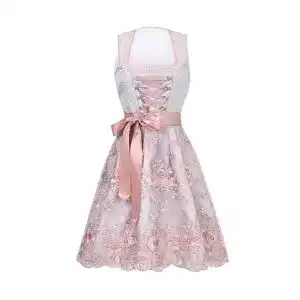 Trachtenrock Jecarden Midi Dirndl Damen mit Spitzenschürze